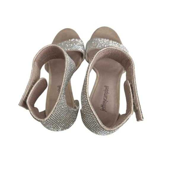 Jeffrey Campbell Kassidy Heels Sparkle Crystals Silver Party Glam NYE Sz 6 - Picture 5 of 7